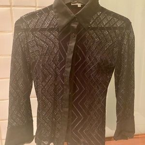 Anne Fontaine Black Lace Blouse